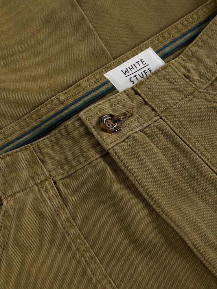 White Stuff Green Crantock Utility 100% Cotton Trousers - Image 6 of 6