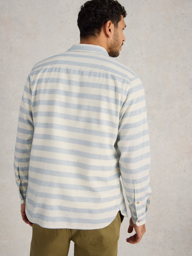 White Stuff White Neppy Stripe Long Sleeve 100% Cotton Shirt - Image 2 of 6