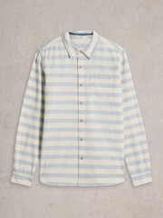 White Stuff White Neppy Stripe Long Sleeve 100% Cotton Shirt - Image 5 of 6