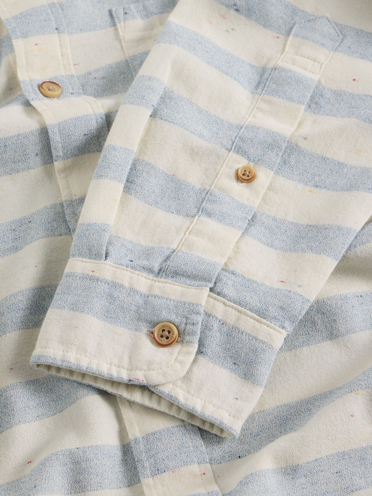 White Stuff White Neppy Stripe Long Sleeve 100% Cotton Shirt - Image 6 of 6