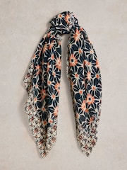 White Stuff Blue Mosaic Square Scarf - Image 1 of 3