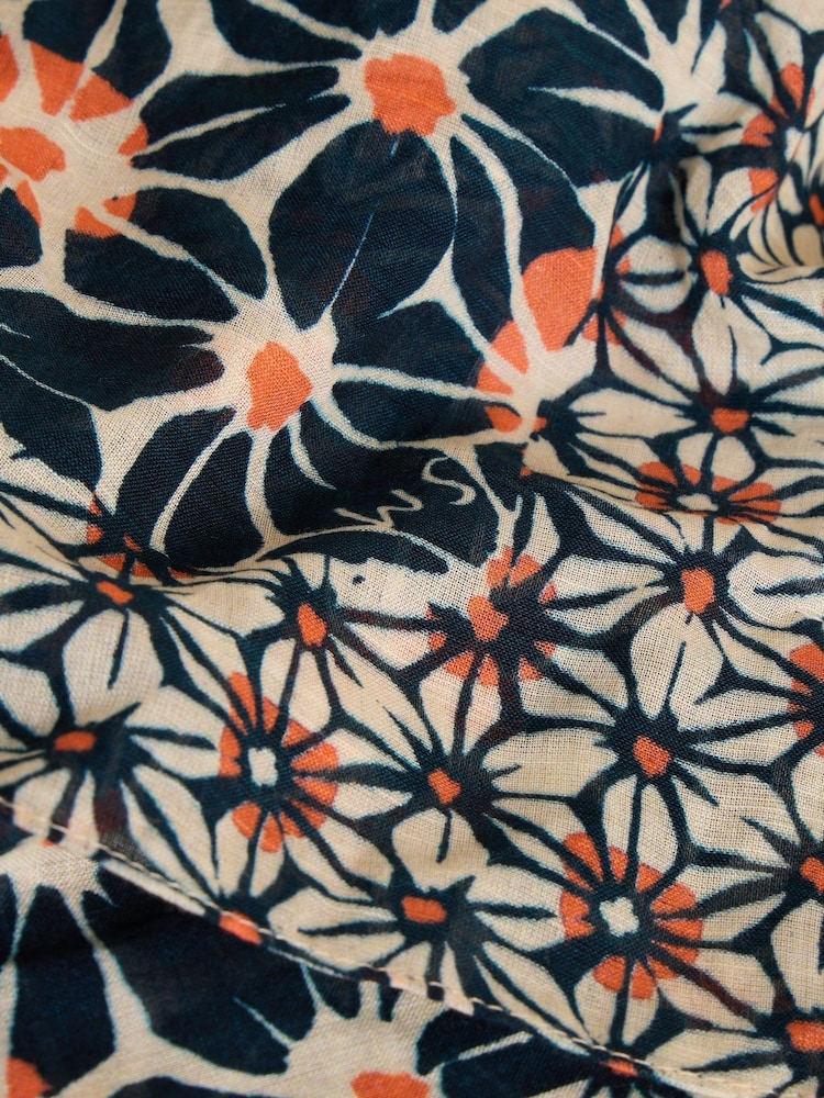 White Stuff Blue Mosaic Square Scarf - Image 3 of 3