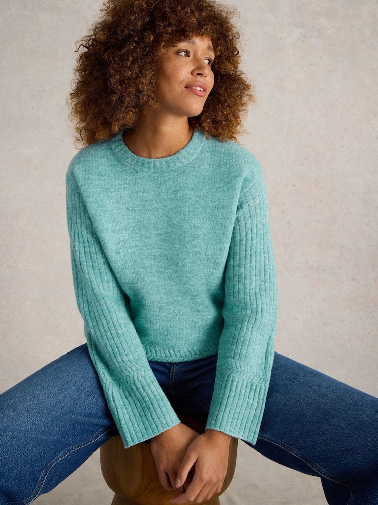 White Stuff Blue Sophia Souffle Jumper - Image 1 of 6