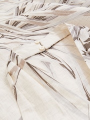 Reiss Neutral Carla Linen Palm Print Halterneck Midi Dress - Image 6 of 7