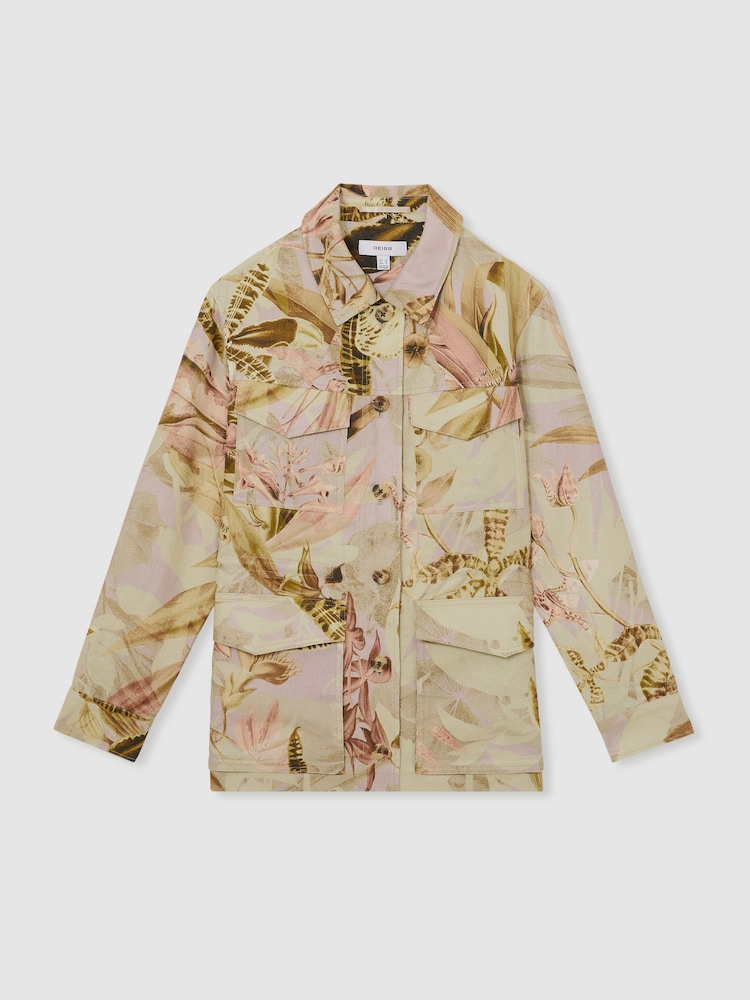 Reiss Jade Reiss | NYBG Linen Floral Utility Jacket - Imagen 2 de 8 Reiss Jade Reiss | NYBG Linen Floral Utility Jacket - Imagen 2 de 8
