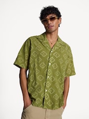 Norse Projects Green Mads Batik Print Short Sleeve Shirt - Image 1 of 6