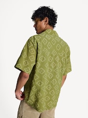 Norse Projects Green Mads Batik Print Short Sleeve Shirt - Image 2 of 6