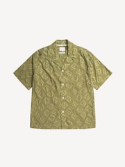 Norse Projects Green Mads Batik Print Short Sleeve Shirt - Image 4 of 6