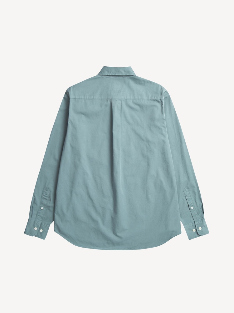 Norse Projects Blue Relaxed Fit Algot Twill Long Sleeve Shirt - Image 2 of 4