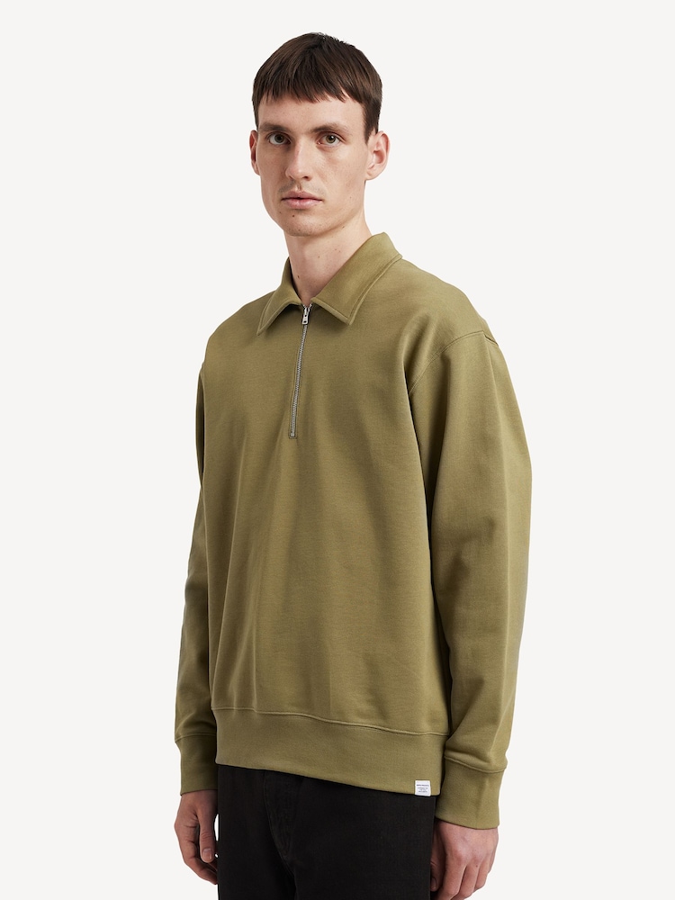 Norse Projects Green Ketel Half Zip Sweatshirt - Image 2 of 6