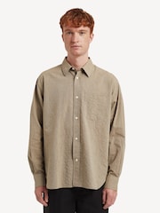Norse Projects Brown Oversized Fit Mo Striped Long Sleeve Shirt - Image 1 of 5