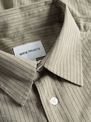 Norse Projects Brown Oversized Fit Mo Striped Long Sleeve Shirt - Image 4 of 5