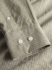 Norse Projects Brown Oversized Fit Mo Striped Long Sleeve Shirt - Image 5 of 5