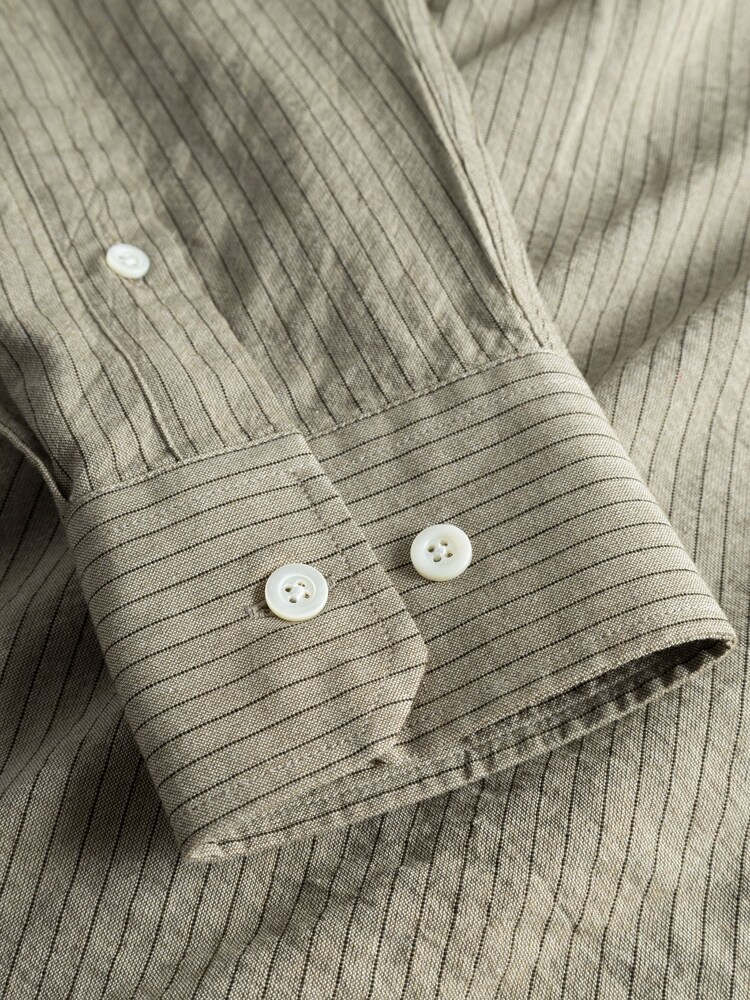 Norse Projects Brown Oversized Fit Mo Striped Long Sleeve Shirt - Image 5 of 5