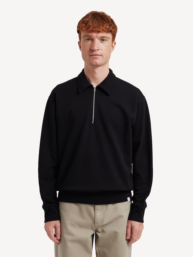 Norse Projects Black Ketel Half Zip Sweatshirt - Image 1 of 5