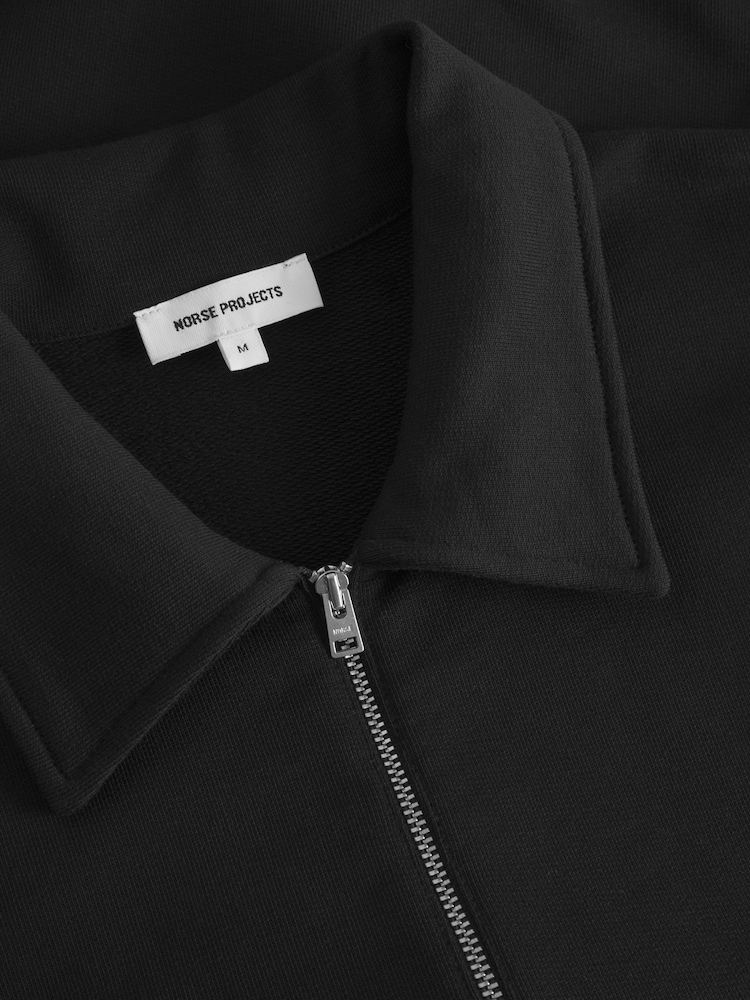 Norse Projects Black Ketel Half Zip Sweatshirt - Image 5 of 5