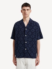 Norse Projects Blue Mads Batik Print Short Sleeve Shirt - Image 1 of 5