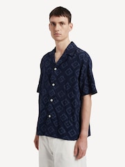 Norse Projects Blue Mads Batik Print Short Sleeve Shirt - Image 2 of 5