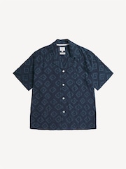 Norse Projects Blue Mads Batik Print Short Sleeve Shirt - Image 3 of 5