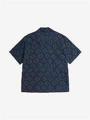 Norse Projects Blue Mads Batik Print Short Sleeve Shirt - Image 4 of 5
