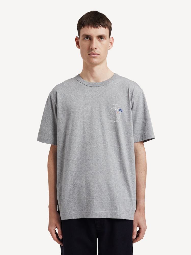 Norse Projects Grey Holger Globe Print T-Shirt - Image 1 of 5