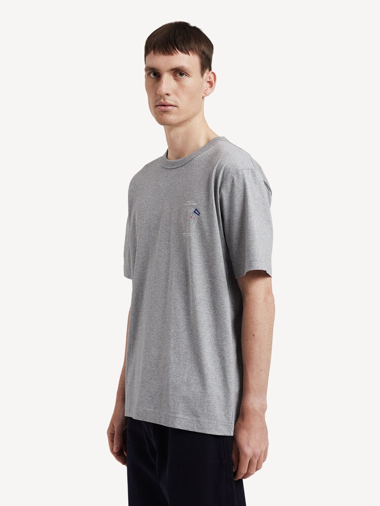 Norse Projects Grey Holger Globe Print T-Shirt - Image 2 of 5