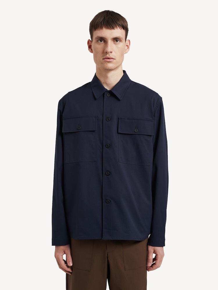 Norse Projects Blue Hjalmer Technical Twill Overshirt - Image 1 of 5
