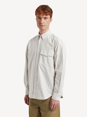 Norse Projects White Relaxed Fit  Algot Overdyed Long Sleeve Oxford Shirt - Image 2 of 6