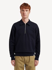 Norse Projects Blue Ketel Half Zip Sweatshirt - Image 1 of 6