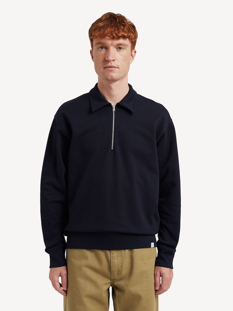 Norse Projects Blue Ketel Half Zip Sweatshirt - Image 1 of 6