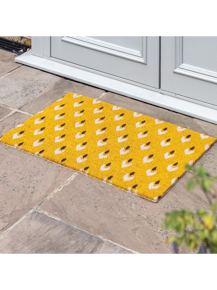Gallery Home Yellow Ikat Coir Doormat - Image 1 of 6