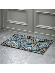 Gallery Home Blue Ikat Peacock Doormat - Image 1 of 5