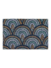 Gallery Home Blue Ikat Peacock Doormat - Image 2 of 5