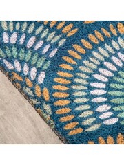 Gallery Home Blue Ikat Peacock Doormat - Image 5 of 5