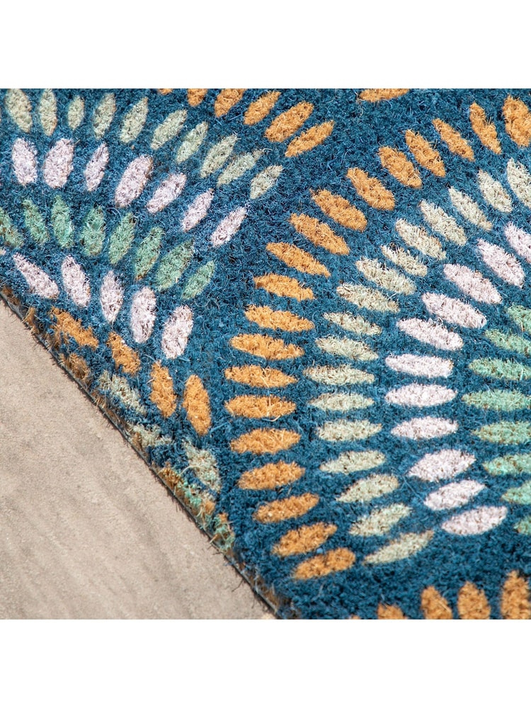 Gallery Home Blue Ikat Peacock Doormat - Image 5 of 5