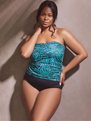Live Unlimited Black Curve Abstract Print Tankini Bottoms - Image 1 of 4
