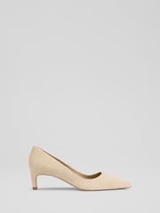 LK Bennett Ava Trench Suede Pointed Kitten Heel Courts - Imagem 1 de 4