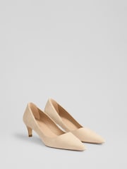 LK Bennett Ava Trench Suede Pointed Kitten Heel Courts - Imagem 2 de 4