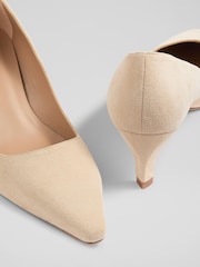 LK Bennett Ava Trench Suede Pointed Kitten Heel Courts - Imagem 4 de 4