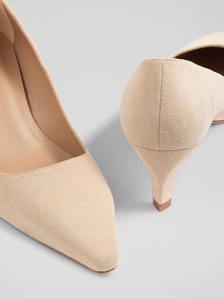 LK Bennett Ava Trench Suede Pointed Kitten Heel Courts - Imagem 4 de 4