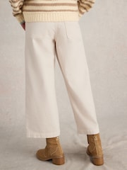 White Stuff Natural Tia Wide Leg Crop Jeans - Image 2 of 6