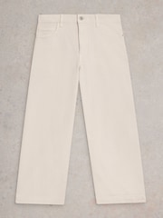 White Stuff Natural Tia Wide Leg Crop Jeans - Image 5 of 6