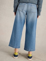 White Stuff Blue Tia Wide Leg Crop Jeans - Image 2 of 6