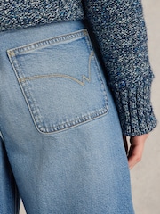 White Stuff Blue Tia Wide Leg Crop Jeans - Image 4 of 6