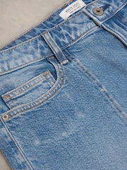 White Stuff Blue Tia Wide Leg Crop Jeans - Image 6 of 6