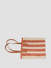 Monsoon Natural Lola Stripe Raffia Crochet Tote Bag - Image 2 of 4
