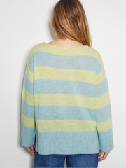 Monsoon Yellow Sable Stripe V-Neck Jumper - Image 3 of 5