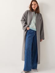 Monsoon Green Sammi Stripe Crop Sleeve Jumper - Image 2 of 5