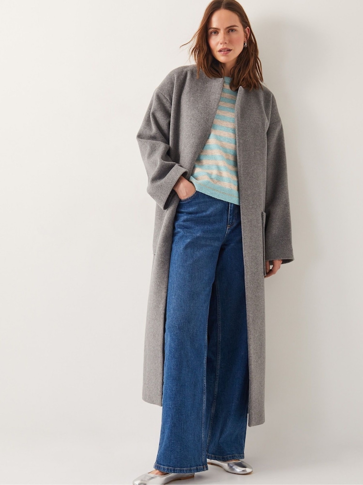 Monsoon Green Sammi Stripe Crop Sleeve Jumper - Image 2 of 5