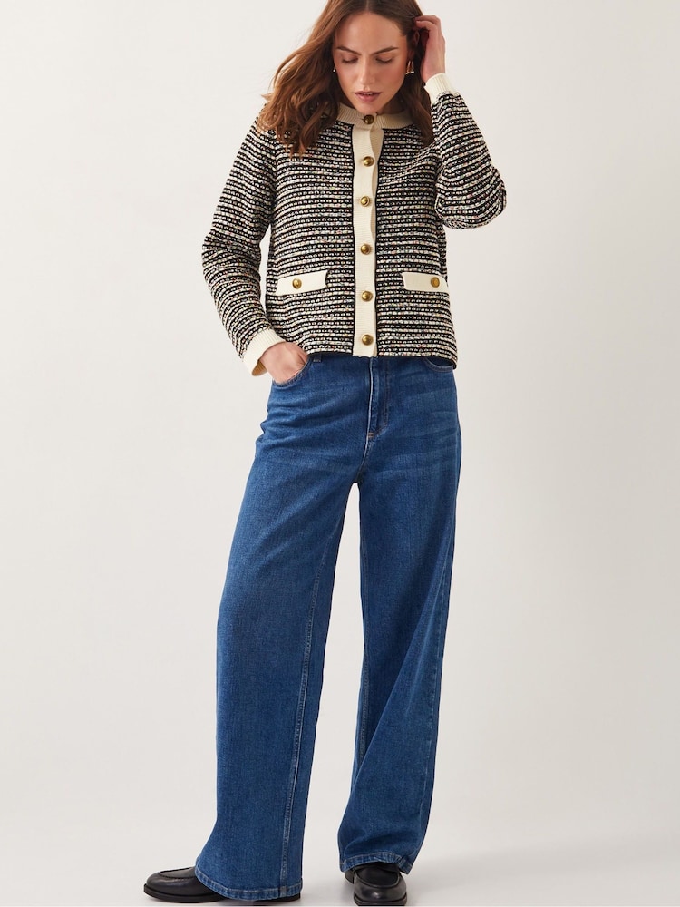 Monsoon Ness Woven Knit Cardigan - Bild 1 von 6 Monsoon Ness Woven Knit Cardigan - Bild 1 von 6